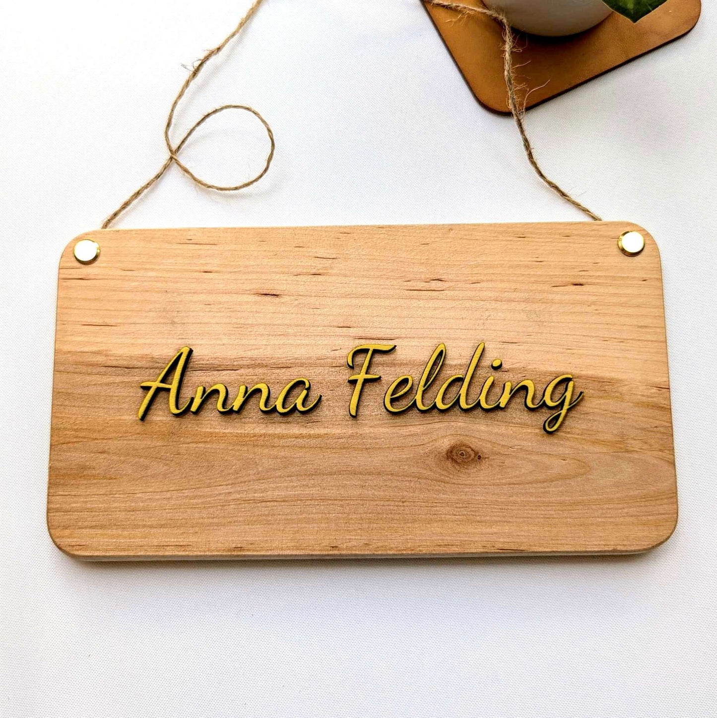 Premium Namensschild 3D aus Buche – mit edler, personalisierter 3D-Schrift