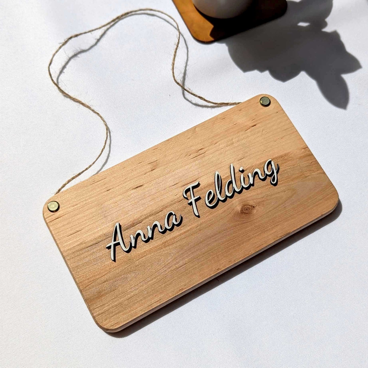 Premium Namensschild 3D aus Buche – mit edler, personalisierter 3D-Schrift