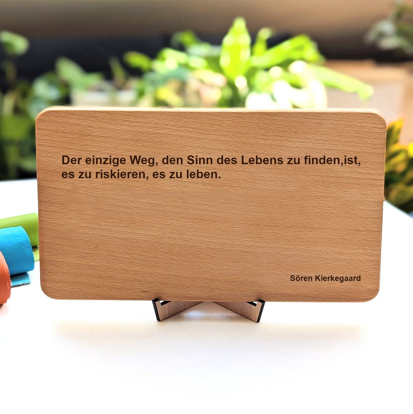 Premium Zitat-Holzshild aus Buche – personalisiertes Holzschild mit individuellem Zitat