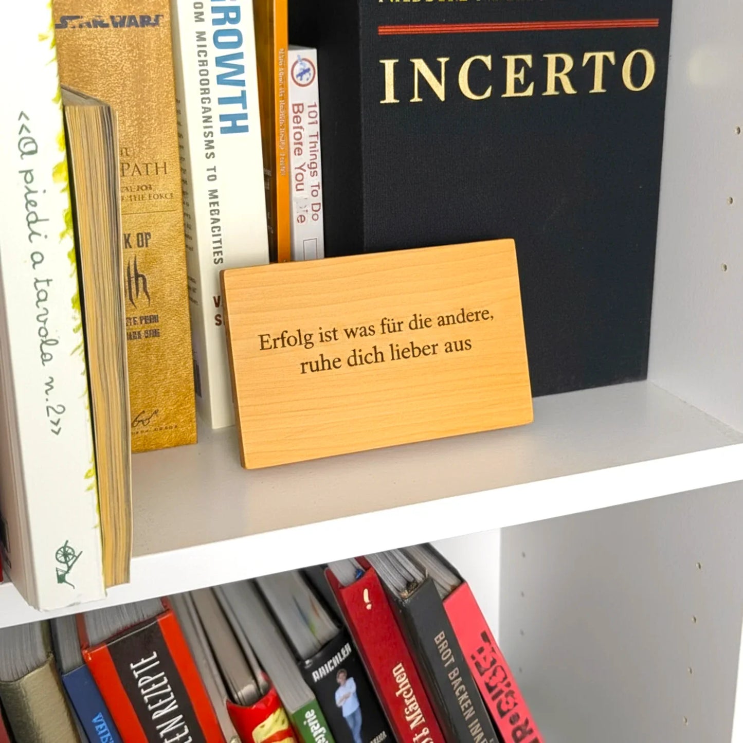 Premium Anti-Zitat Holzschild Buche - personalisiertes Holzschild mit Biss