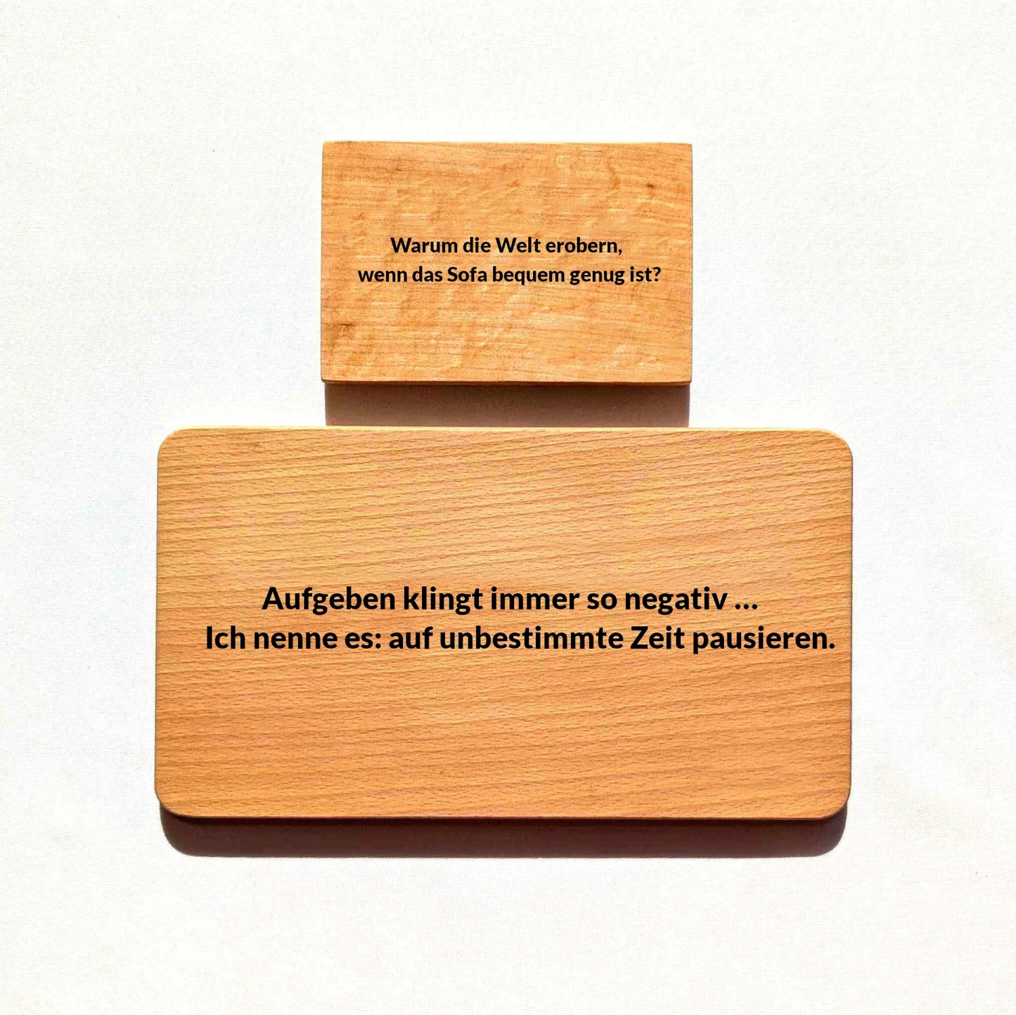 Premium Anti-Zitat Holzschild Buche - personalisiertes Holzschild mit Biss