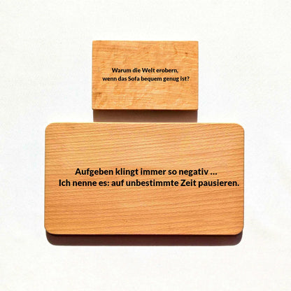 Premium Anti-Zitat Holzschild Buche - personalisiertes Holzschild mit Biss