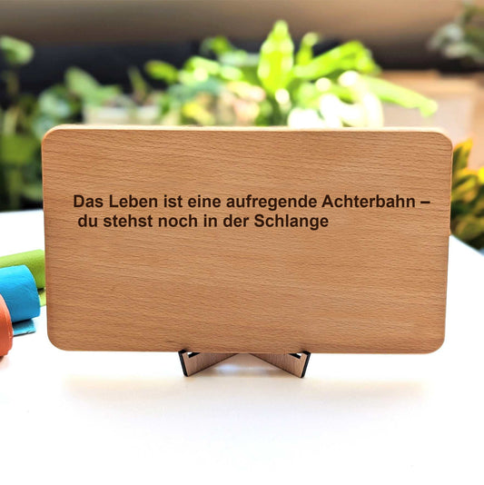 Premium Anti-Zitat Holzschild Buche - personalisiertes Holzschild mit Biss