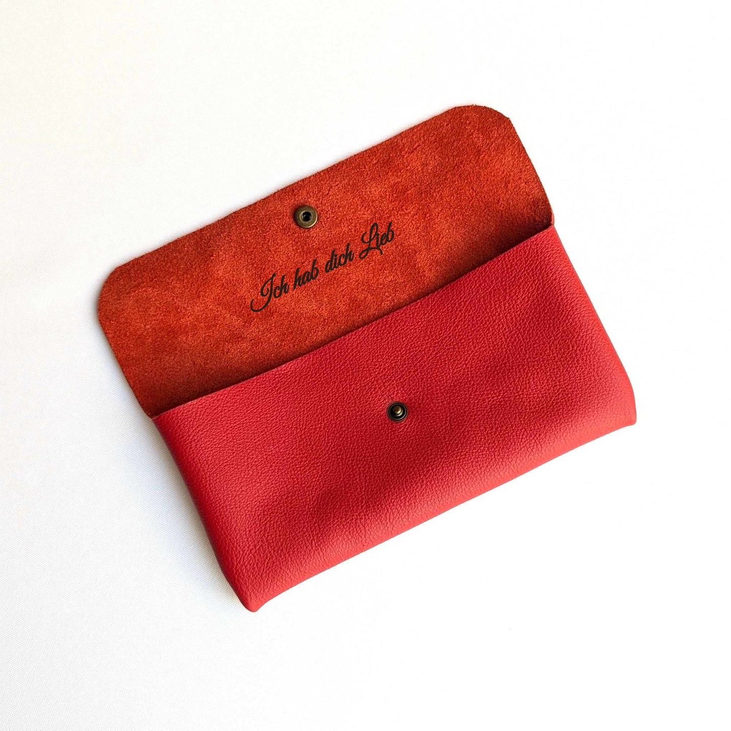 Leder Täschchen mit Druckknopf – universelles Etui für Handy, Brille, Stifte & Kosmetik