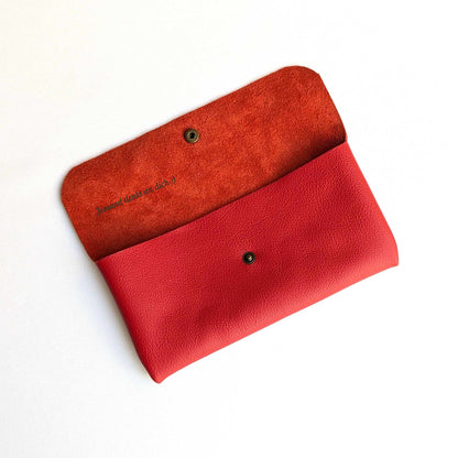 Leder Täschchen mit Druckknopf – universelles Etui für Handy, Brille, Stifte & Kosmetik