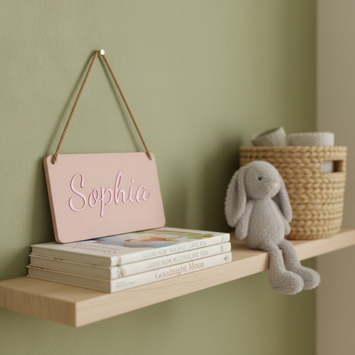 Kinderzimmer Namensschild Buche personalisiert – Türschild für Babyzimmer