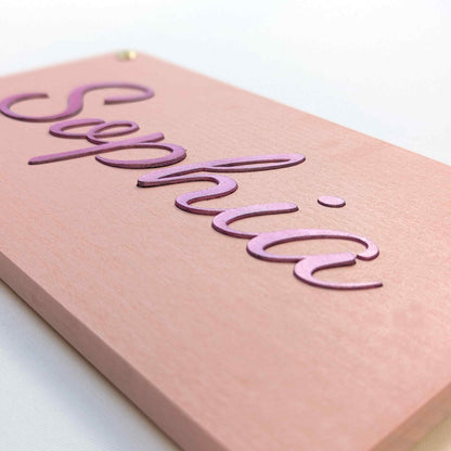 Kinderzimmer Namensschild Buche personalisiert – Türschild für Babyzimmer