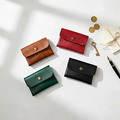 Mini Leder Wallet Lux Color – Minimalistisches handgemachtes Leder Portemonnaie – Slim Wallet für Herren & Damen – Personalisierbar