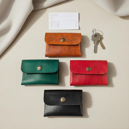 Mini Leder Wallet Lux Color – Minimalistisches handgemachtes Leder Portemonnaie – Slim Wallet für Herren & Damen – Personalisierbar