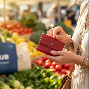 Mini Leder Wallet Lux Color – Minimalistisches handgemachtes Leder Portemonnaie – Slim Wallet für Herren & Damen – Personalisierbar