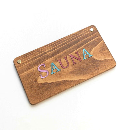 Metallic Wood 3D Türschild - Personalisiertes Türschild aus Holz mit Lederbuchstaben – Individuell gestaltbar