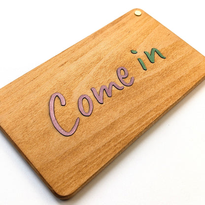 Metallic Wood 3D Türschild - Personalisiertes Türschild aus Holz mit Lederbuchstaben – Individuell gestaltbar