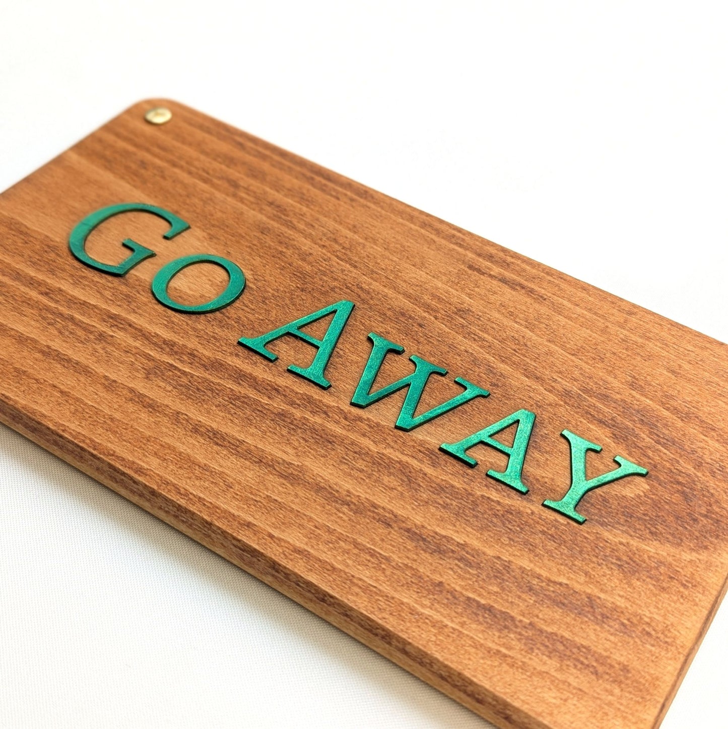 Metallic Wood 3D Türschild - Personalisiertes Türschild aus Holz mit Lederbuchstaben – Individuell gestaltbar