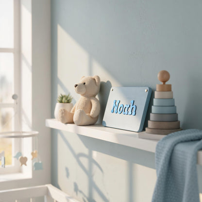 Kinderzimmer Namensschild Buche personalisiert – Türschild für Babyzimmer