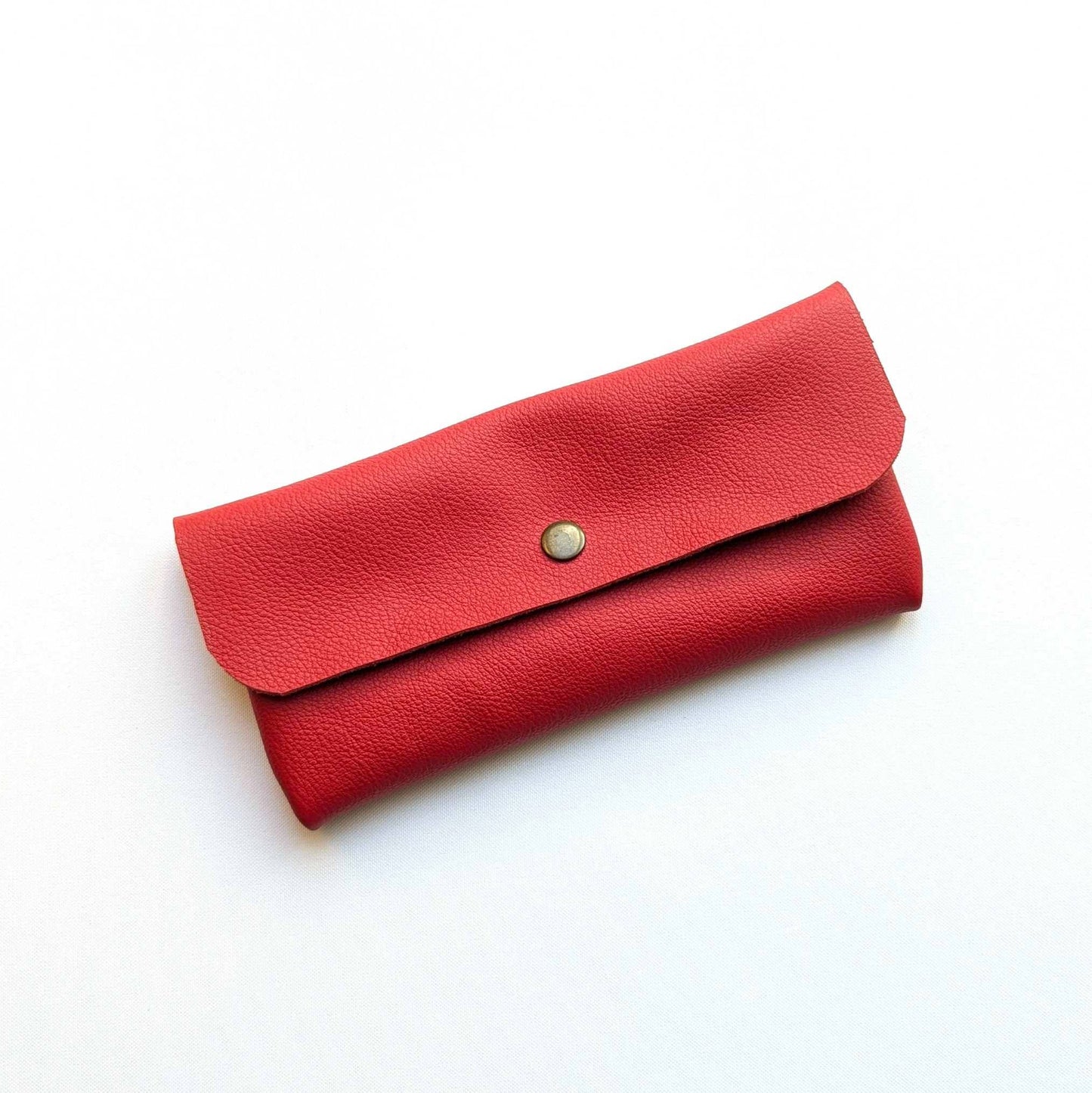 Leder Täschchen mit Druckknopf – universelles Etui für Handy, Brille, Stifte & Kosmetik