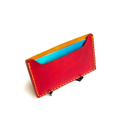 Micro CC Leder Wallet - Minimalistische Leder Kartenetui, handgemachte Slim Wallet