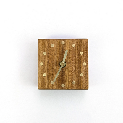 KloK KloK - Elegante Designuhr aus Massivholz mit Messing Inlays & Leder Rückseite