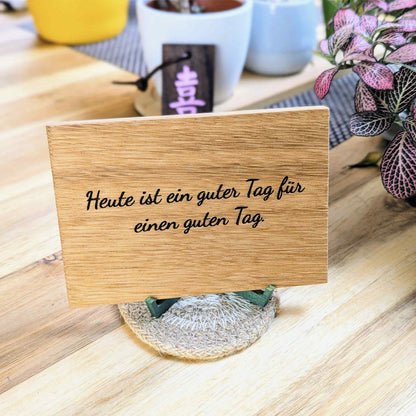 Premium Anti-Zitat Holzschild Buche - personalisiertes Holzschild mit Biss