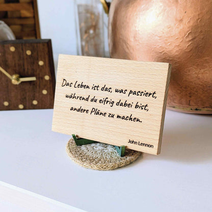 Premium Anti-Zitat Holzschild Buche - personalisiertes Holzschild mit Biss