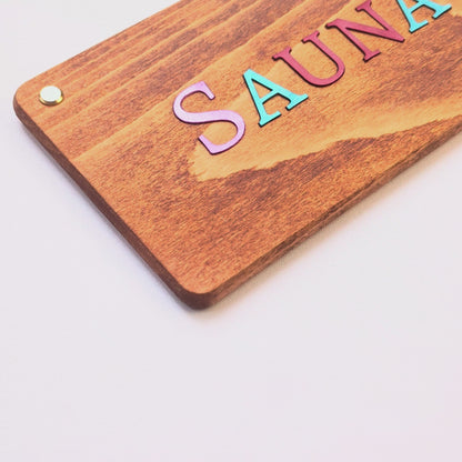 Metallic Wood 3D Türschild - Personalisiertes Türschild aus Holz mit Lederbuchstaben – Individuell gestaltbar